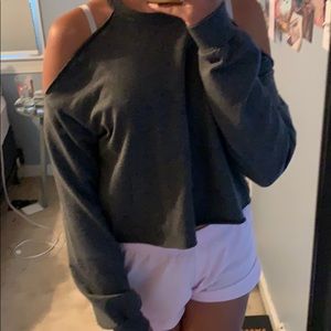Gray off the shoulder sweatshirt